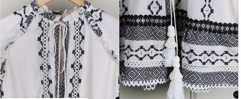 Embroidered garment detail produced at Myra Enterprises, Noida India